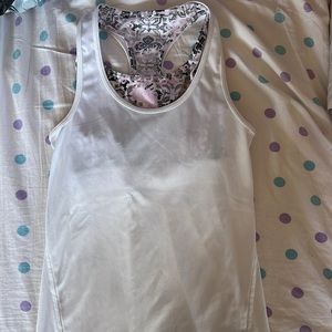White athletic tank top